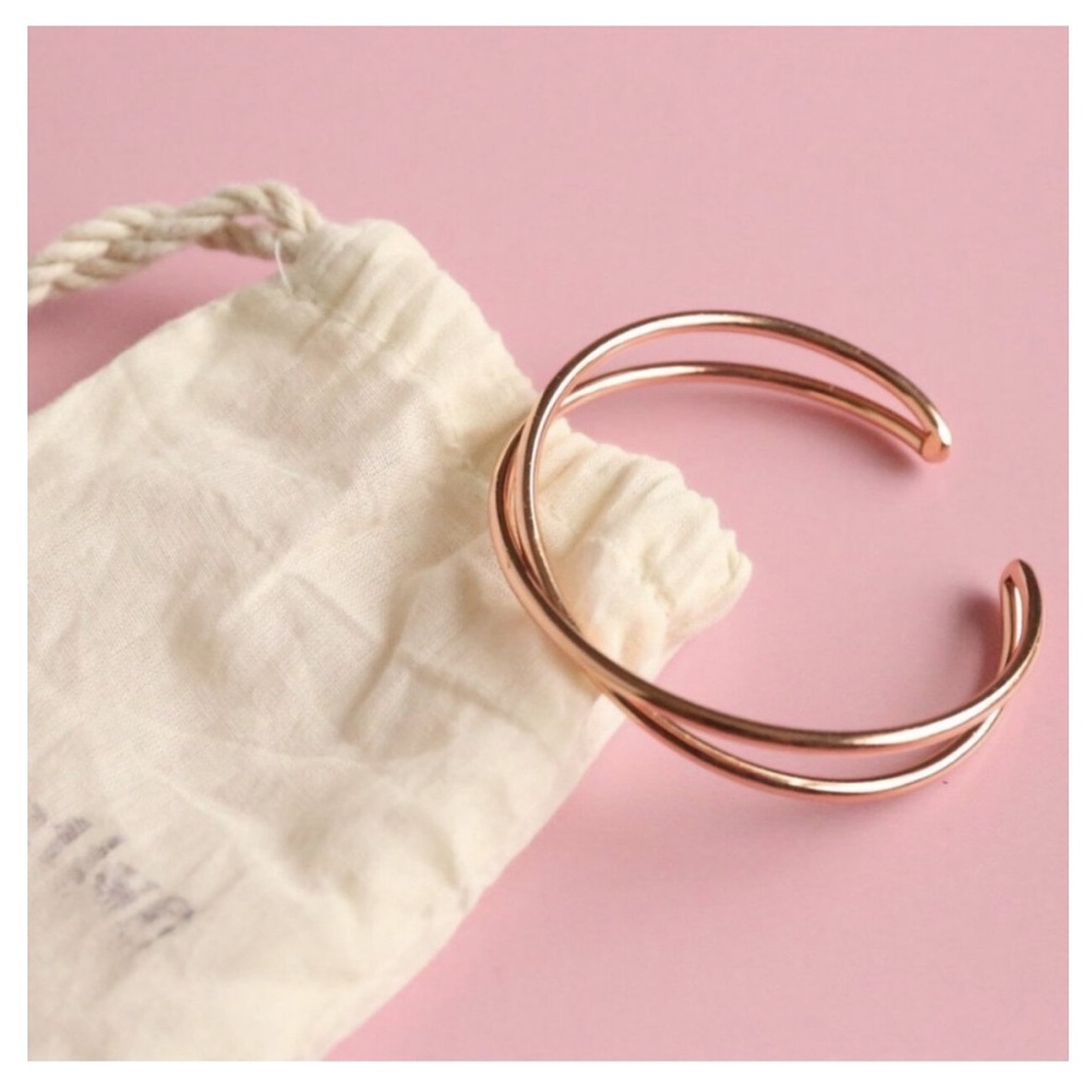 Tribe Alive Rose Gold Criss-Cross Cuff Bracelet